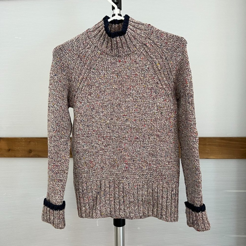 Rachel‎ Zoe Wool Silk Blend Multicolor High Neck Knit Sweater Sz S